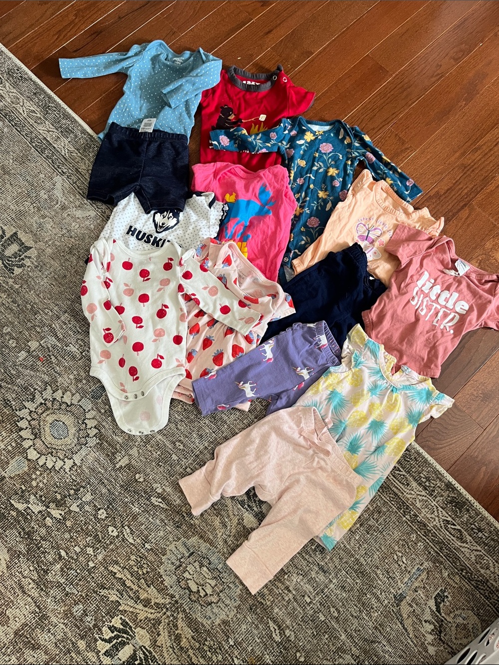 Assorted Girls' Pink and Multicolor Kids Bottoms and onesies - Mixed Brand